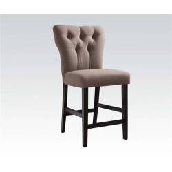 Effie Contemporary Brown Espresso Wood Fabric Counter Height Chairs